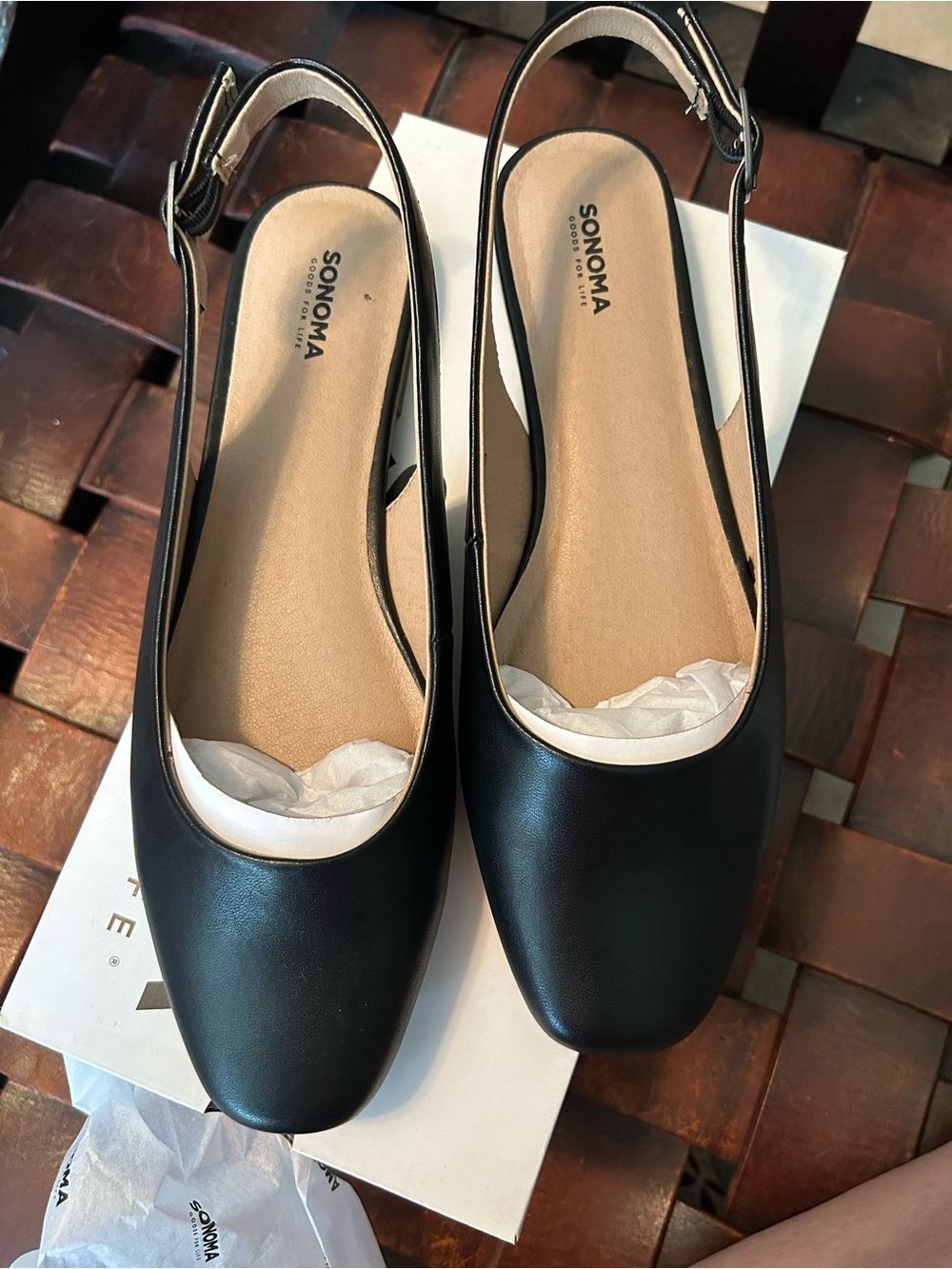 Sonoma Black Slingback Mules